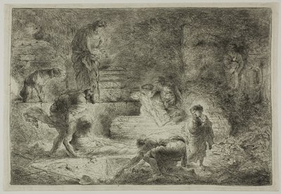 Tobie enterrant les morts - Giovanni Benedetto Castiglione