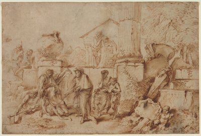 Tobie enterrant les morts, années 1640 - Giovanni Benedetto Castiglione