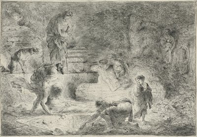 Tobie enterrant les morts, vers 1647-51 - Giovanni Benedetto Castiglione