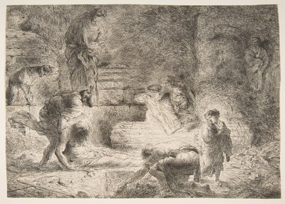 Tobie enterrant les Morts, vers 1647-51 - Giovanni Benedetto Castiglione