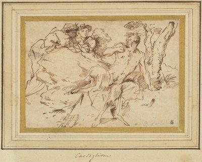 Deux nymphes et un satyre - Giovanni Benedetto Castiglione