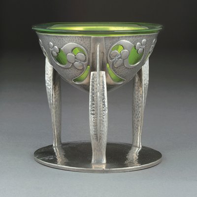 Coupe en étain et verre Tudric - Giovanni Bigatti