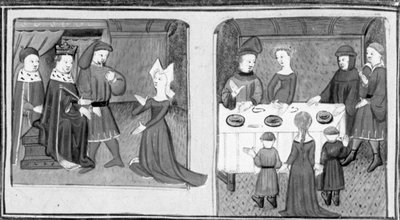 Décaméron,Gilette demande au roi de pouvoir épouser Beltramo di Rossiglione; Giletta présente ses enfants à Beltramo. Troisième journée, nouvelle 9 - Giovanni Boccaccio