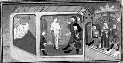 Décaméron, Gianni di Procida et Restituta sont découverts par le roi Frédéric ; Gianni di Procida est condamné au bûcher. Cinquième journée, nouvelle 6 - Giovanni Boccaccio