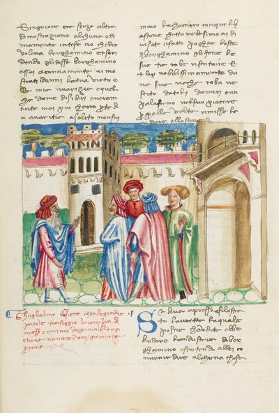 Décaméron, Une fresque allégorique - Guiglielmo Borsiere et Ermino de
