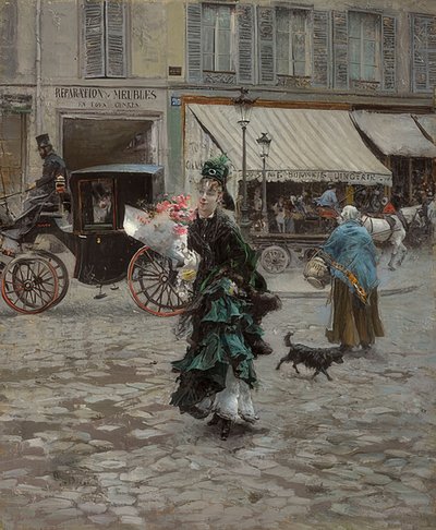 En traversant la rue - Giovanni Boldini
