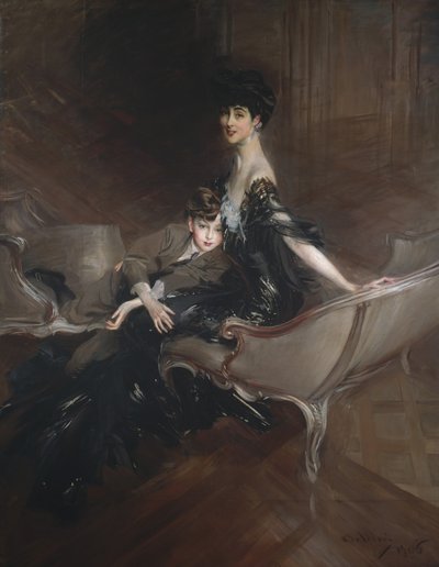 Consuelo Vanderbilt, duchesse de Marlborough, et son fils, Lord Ivor Spencer-Churchill - Giovanni Boldini