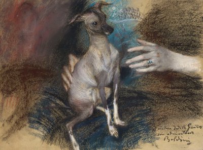 Dame élégante avec un chien - Giovanni Boldini
