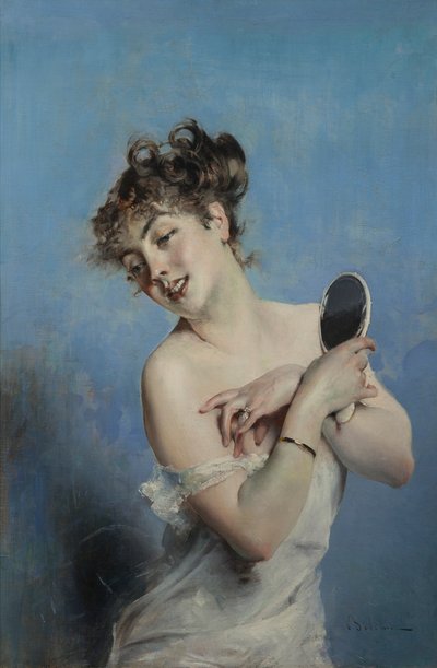 Jeune femme en déshabillé La toilette - Giovanni Boldini