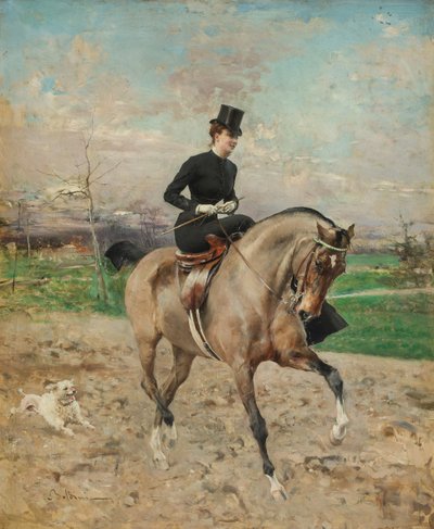 Cavalière. Alice Régnault à cheval, 1878 - Giovanni Boldini