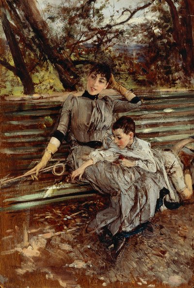 Dans le jardin ou Alaide et Ottavio Banti, vers 1884 - Giovanni Boldini