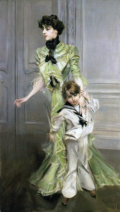 Madame Georges Hugo et son fils Jean - Giovanni Boldini
