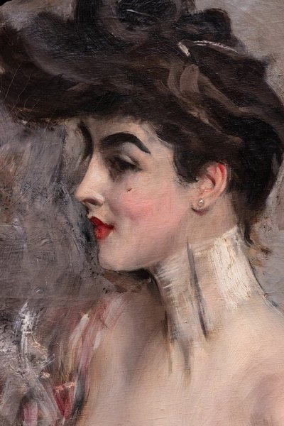Madame X avec un collier de perles (détail) - Giovanni Boldini