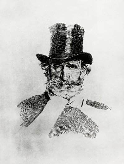 Portrait de Giuseppe Verdi (1813-1901), compositeur italien, dessin de Giovanni Boldini (1842-1931) - Giovanni Boldini