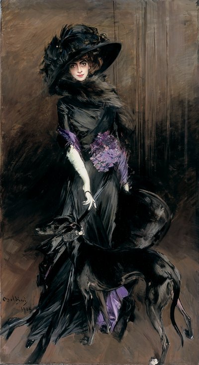 Portrait de la Marquise Luisa Casati avec un lévrier - Giovanni Boldini