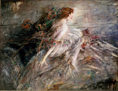 Portrait de la Marquise Casati avec des plumes de paon - Giovanni Boldini