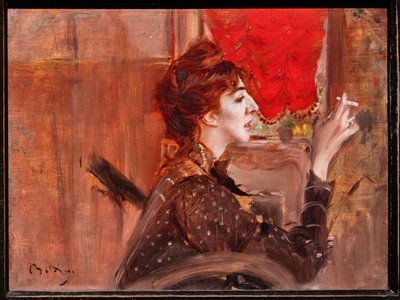 Le Rideau rouge - Giovanni Boldini