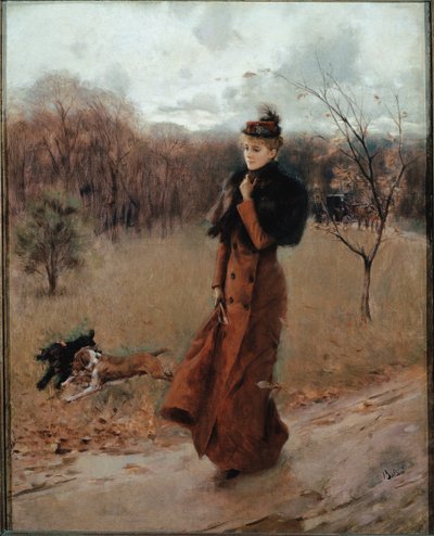 La promenade au parc à Naples - Giovanni Boldini