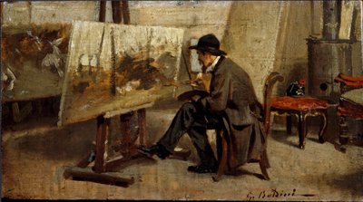 Le peintre Giovanni Fattori dans son atelier - Giovanni Boldini