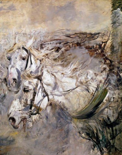 Deux chevaux blancs - Giovanni Boldini