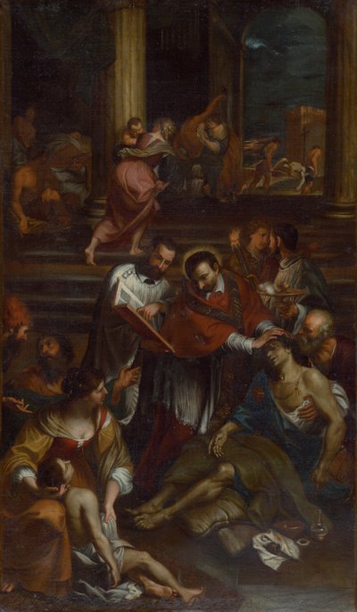 Saint Charles Borromée parmi les victimes de la peste, seconde moitié du 17ème siècle - Giovanni Bonatti
