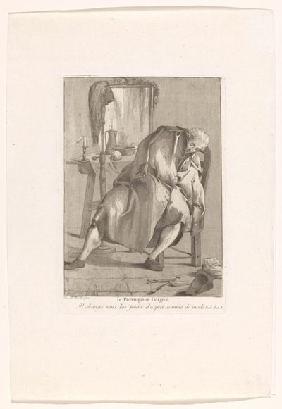 Le buveur de café masqué et le perruquier fatigué (série Divers Portraits) - Giovanni David