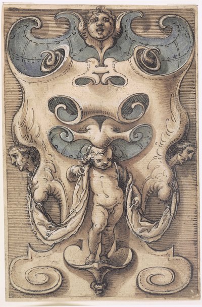 Cartouche avec un putto - Giovanni Domenico Capellino