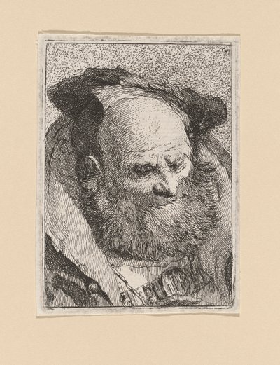 Vieil homme barbu, de la Raccolta di Teste (Collection de têtes) - Giovanni Domenico Tiepolo