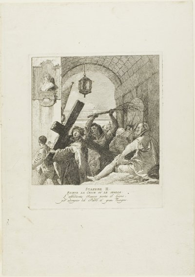 Le Christ reçoit la croix, deuxième planche du chemin de croix - Giovanni Domenico Tiepolo