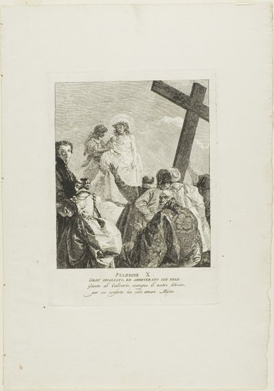 Le Christ est dépouillé de ses vêtements, planche dix du chemin de croix - Giovanni Domenico Tiepolo