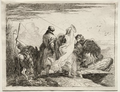 Fuite en Égypte : La Sainte Famille quittant le rivage - Giovanni Domenico Tiepolo