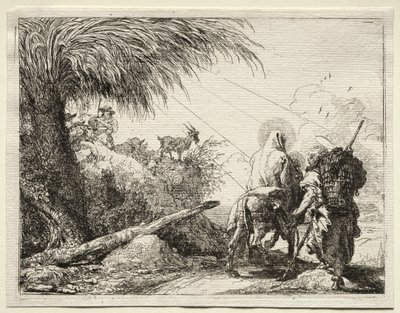 Fuite en Égypte : La Sainte Famille et le palmier - Giovanni Domenico Tiepolo