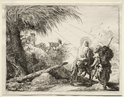 Fuite en Égypte : La Sainte Famille et le palmier - Giovanni Domenico Tiepolo