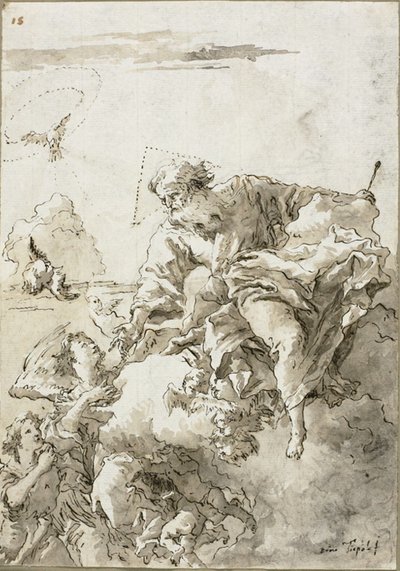 Dieu le Père soutenu par des anges dans les nuages, I - Giovanni Domenico Tiepolo