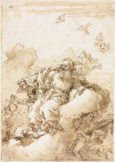 Dieu le Père avec symbole de la Trinité - Giovanni Domenico Tiepolo