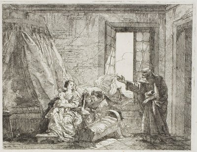 Joseph Annonce à Marie Leur Départ Imminent, planche quatre de La Fuite en Égypte - Giovanni Domenico Tiepolo