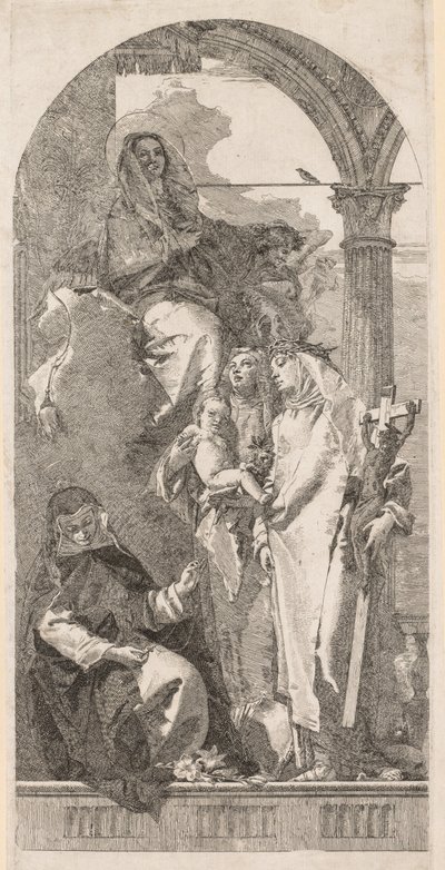 Madone avec les Saintes Agnès, Catherine et Rosa - Giovanni Domenico Tiepolo