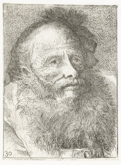 Homme avec barbe et coiffe à plume - Giovanni Domenico Tiepolo
