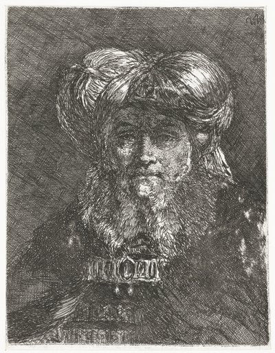 Homme avec un grand turban (Verzameling hoofden) - Giovanni Domenico Tiepolo