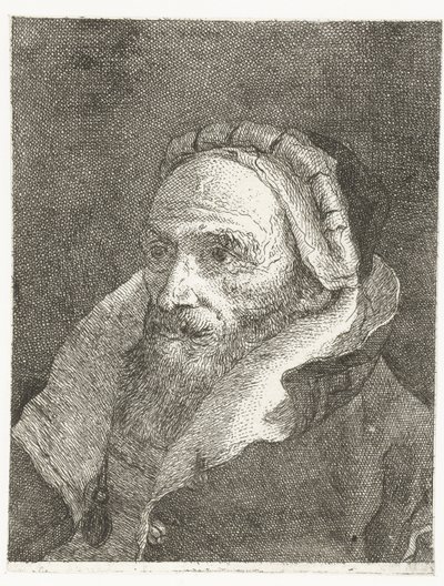 Homme avec un col haut de manteau - Giovanni Domenico Tiepolo