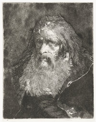 Homme aux longs cheveux sans couvre-chef - Giovanni Domenico Tiepolo