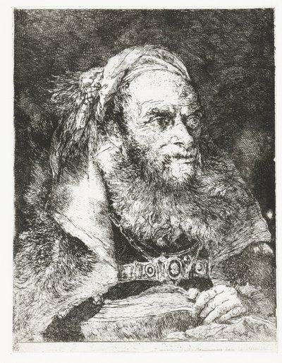 Homme avec un livre ouvert (Raccolta di Teste) - Giovanni Domenico Tiepolo