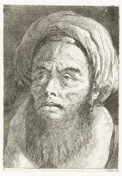 Homme avec turban (série: Collection de têtes) - Giovanni Domenico Tiepolo
