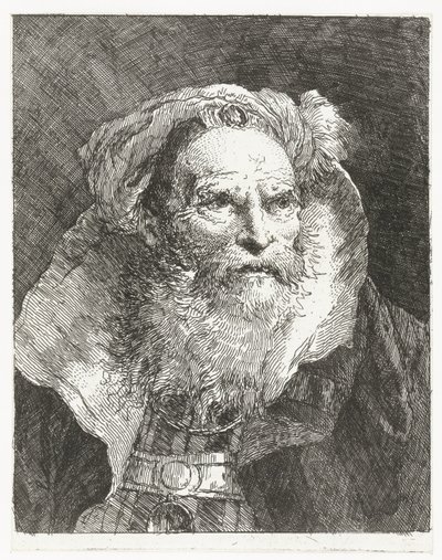 Homme avec un turban et un col haut, Verzameling hoofden (série) - Giovanni Domenico Tiepolo