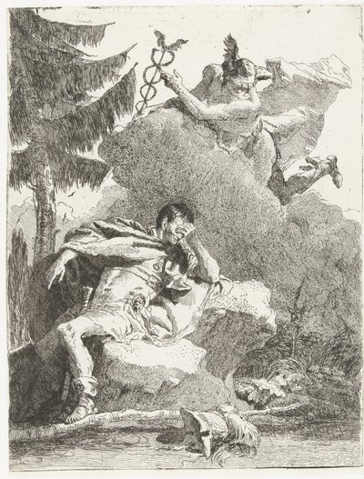 Mercure apparaît à Énée dans son rêve - Giovanni Domenico Tiepolo