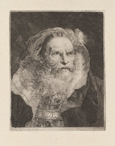 Vieil homme méditant, de la Raccolta di Teste (Collection de têtes) - Giovanni Domenico Tiepolo