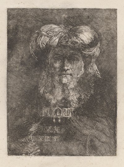 Vieil homme à la manière de Rembrandt, de la Raccolta di Teste (Collection de têtes) - Giovanni Domenico Tiepolo
