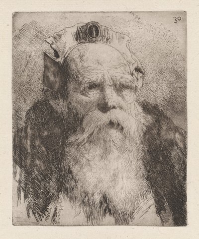 Vieil homme avec barbe, de la Raccolta di Teste (Collection de têtes) - Giovanni Domenico Tiepolo