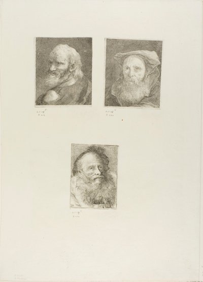 Vieil homme avec une barbe, vieil homme barbu avec un chapeau, vieil homme avec une casquette décorative - Giovanni Domenico Tiepolo