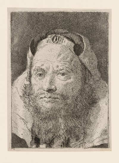 Vieil homme avec une barbe, de la Raccolta di Teste (Collection de têtes) - Giovanni Domenico Tiepolo